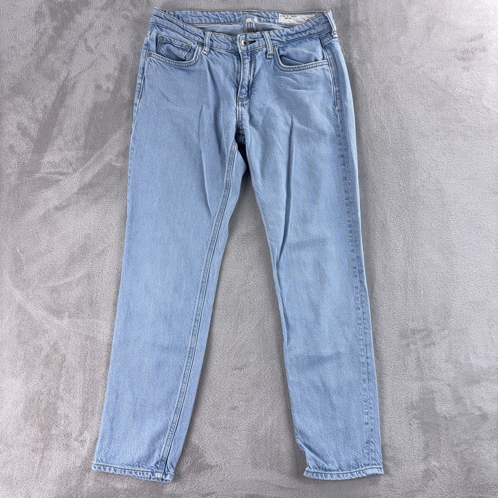 Rag‎ & Bone Dre Jeans Womens Size 26x27 Light Blue Denim Blossom Mid Rise Slim